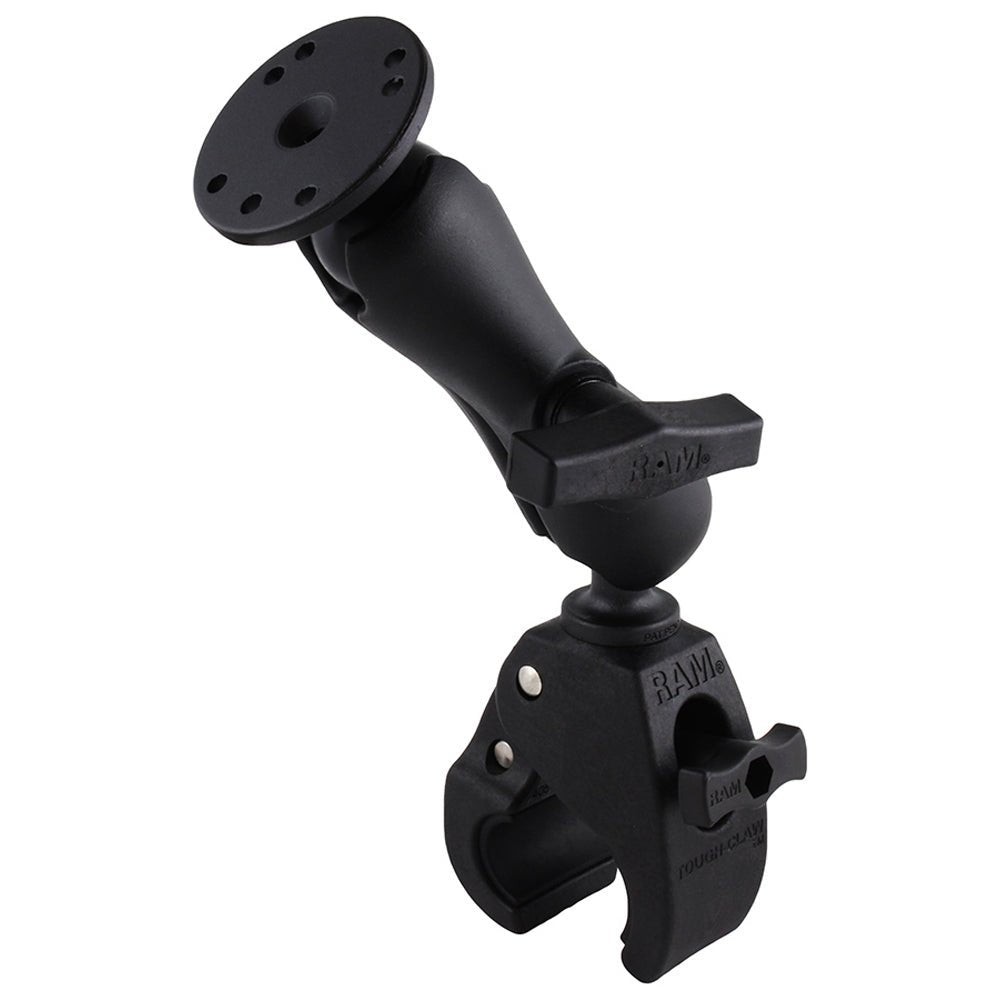 RAM Mount Medium Tough-Claw Base w/Double Socket Arm & 1.5" Round Base Adapter [RAP-404-202U] - Houseboatparts.com