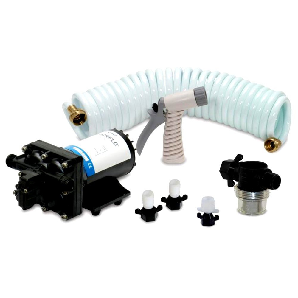 Shurflo by Pentair BLASTERII Washdown Kit - 12VDC, 3.5GPM w/25 Hose, Nozzle, Strainer Fittings [4338-121-E07] - Houseboatparts.com