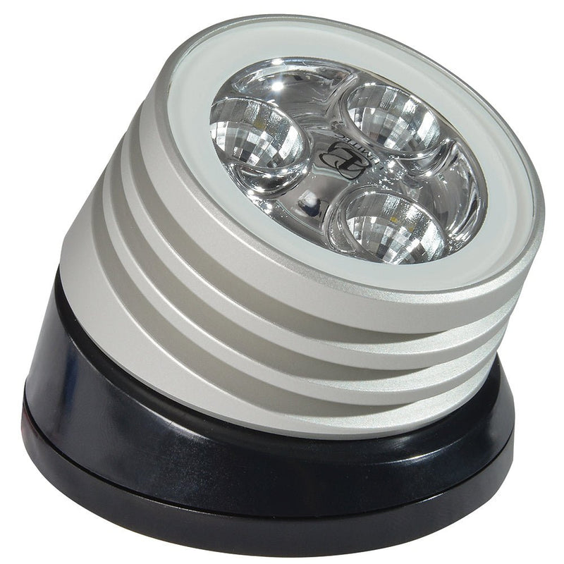 Lumitec Zephyr LED Spreader/Deck Light -Brushed, Black Base - White Non-Dimming [101326] - Houseboatparts.com