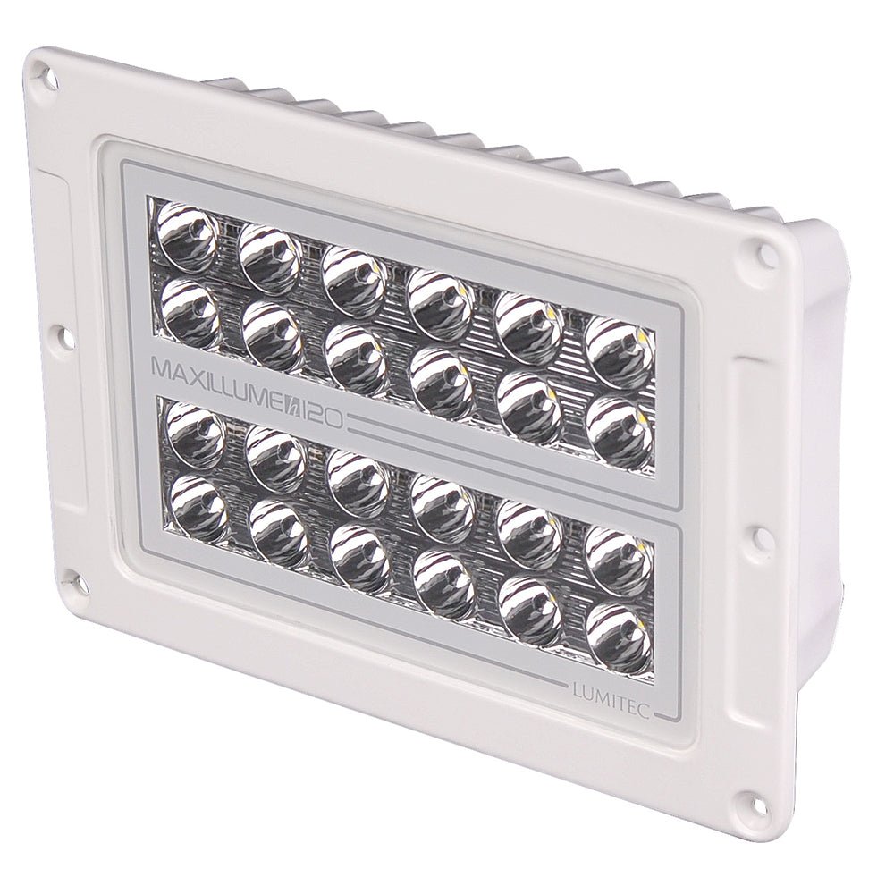 Lumitec Maxillume h120 - Flush Mount Flood Light - White Housing - White Dimming [101348] - Houseboatparts.com