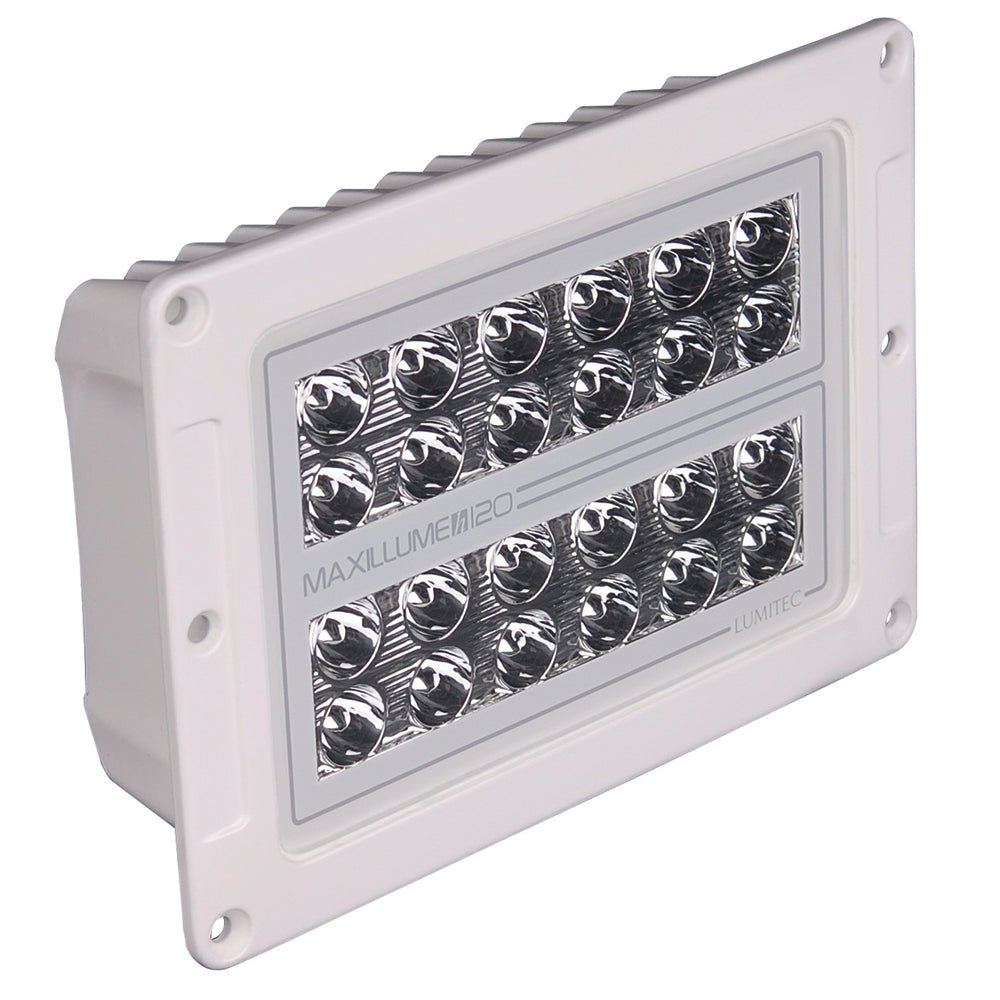 Lumitec Maxillume h120 - Flush Mount Flood Light - White Housing - White Dimming [101348] - Houseboatparts.com