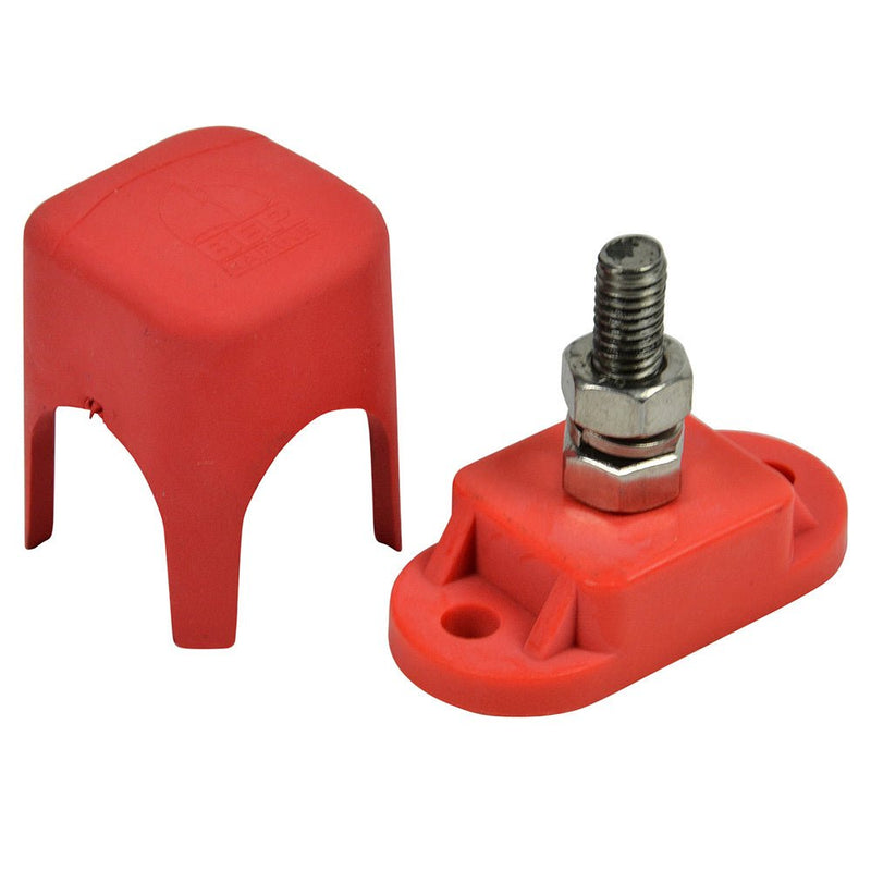 BEP Pro Installer Single Insulated Distribution Stud - 1/4" - Positive [IS-6MM-1R/DSP] - Houseboatparts.com