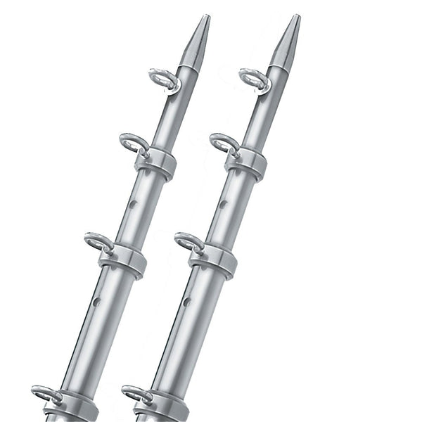 TACO 15' Silver/Silver Outrigger Poles - 1-1/8" Diameter [OT-0442VEL15] - Houseboatparts.com