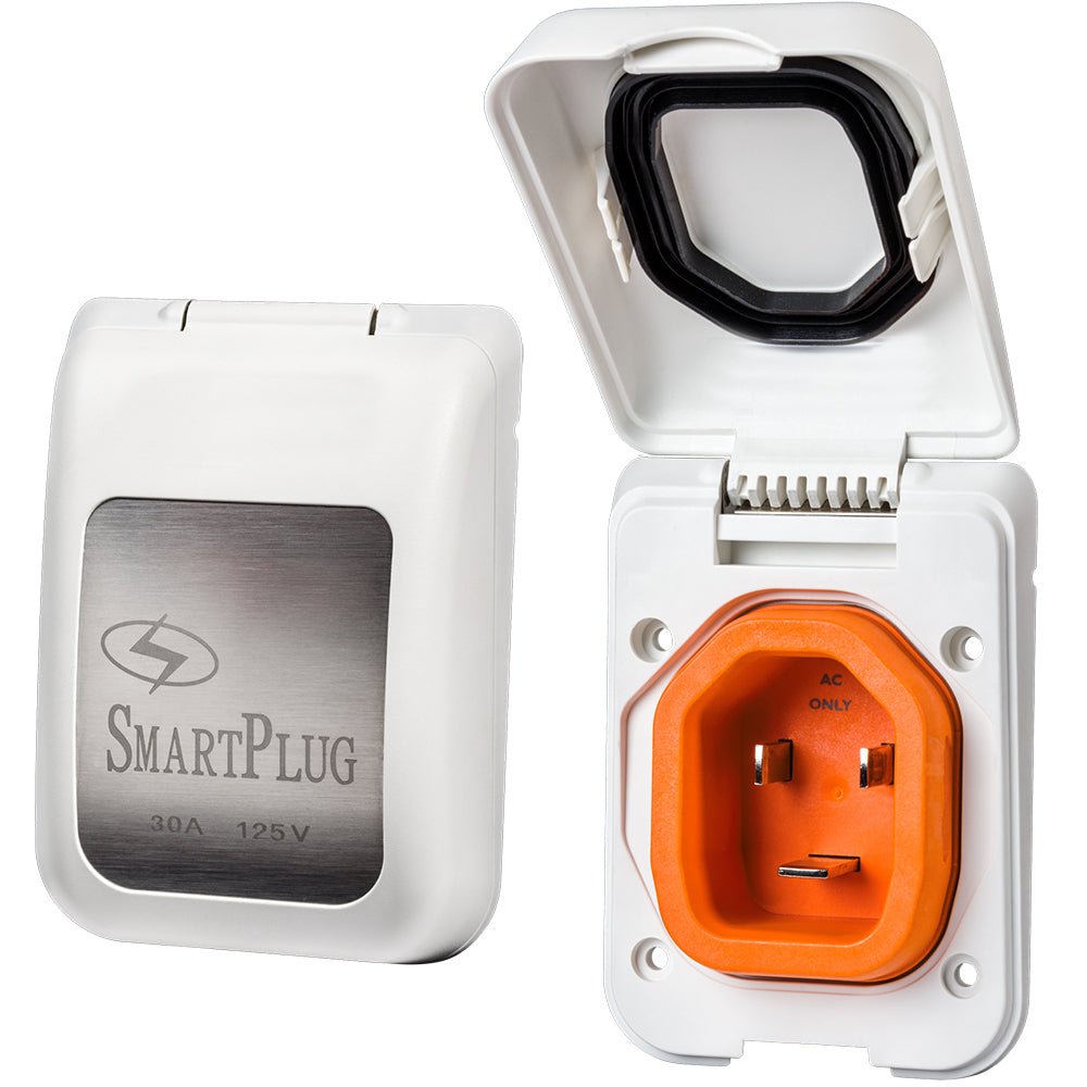 SmartPlug 30 AMP Male Non-Metallic Inlet Cover - White [BM30PW] - Houseboatparts.com