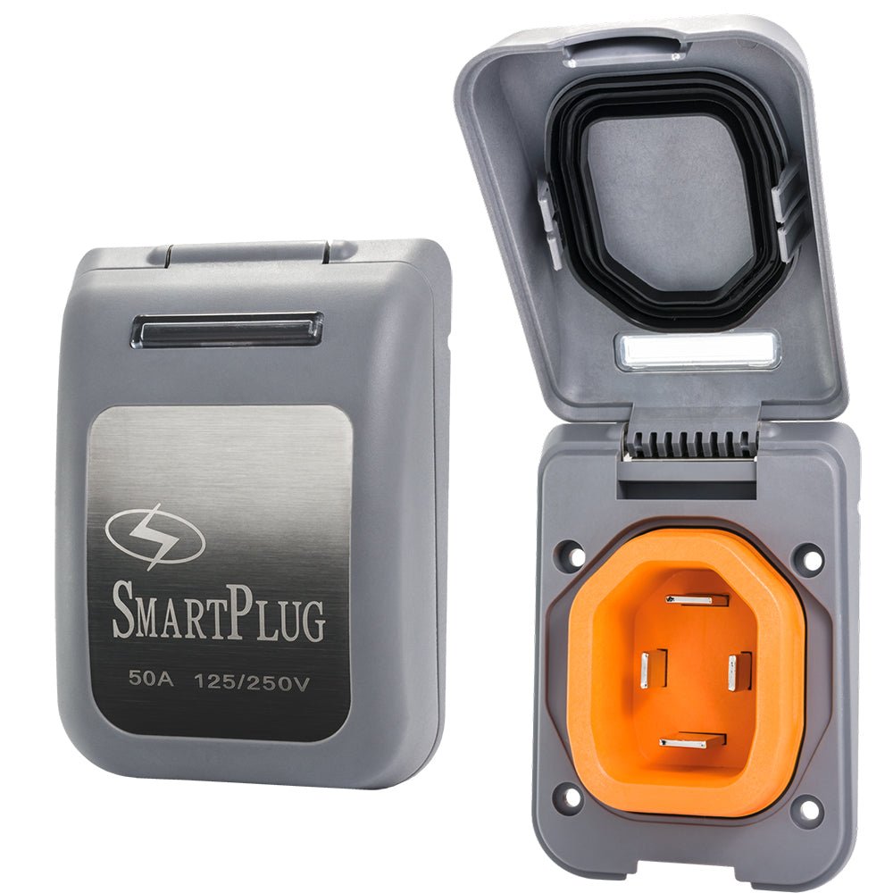 SmartPlug 50 AMP Male Non-Metallic Inlet Cover - Grey [BM50PG] - Houseboatparts.com