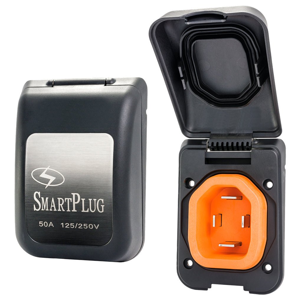 SmartPlug 50 AMP Male Non-Metallic Inlet Cover - Black [BM50PB] - Houseboatparts.com