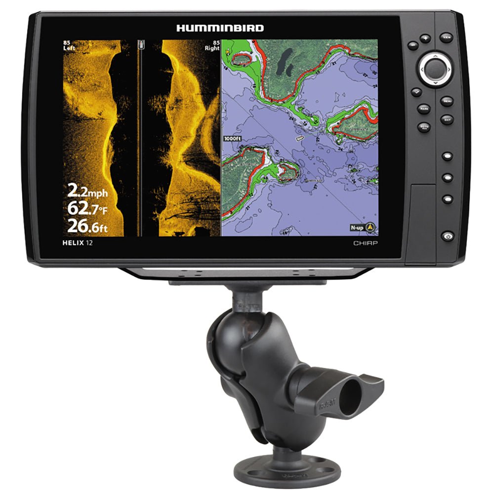 RAM Mount 2.25" Ball Mount w/3.68" Round Base & 2" x 5" Rectangular Base f/Humminbird HELIX 9, 10 & 12 [RAM-D-202-25-C-202U] - Houseboatparts.com