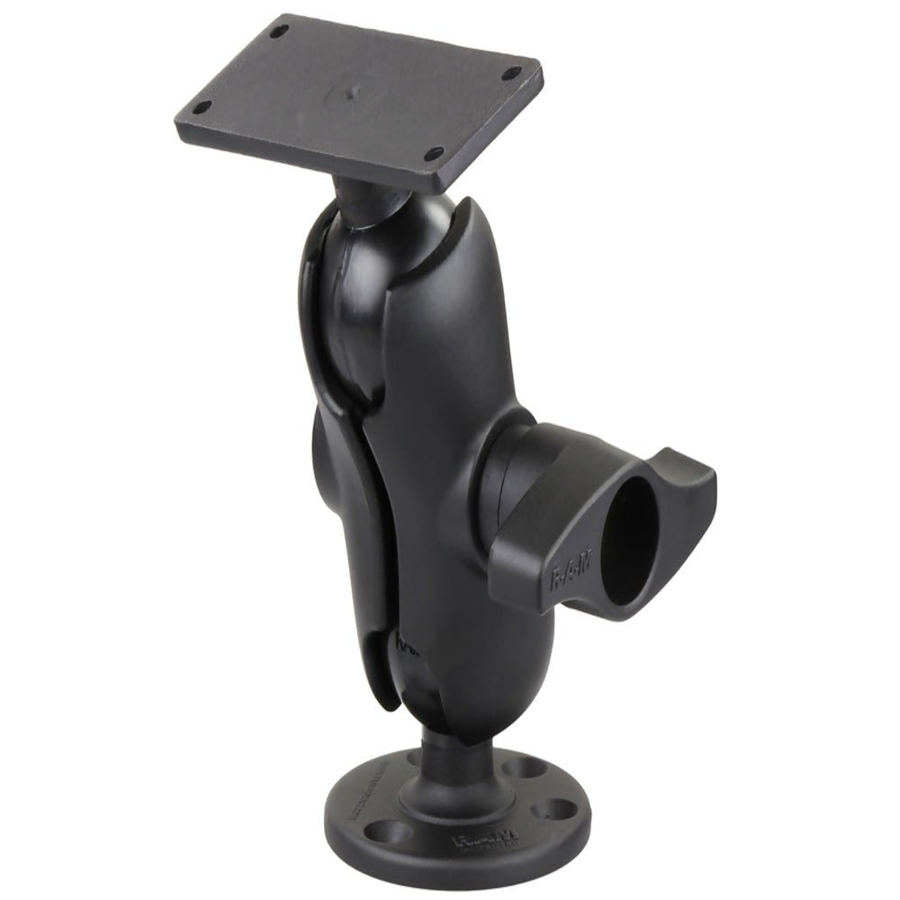 RAM Mount 2.25" Ball Mount w/3.68" Round Base & 2" x 5" Rectangular Base f/Humminbird HELIX 9, 10 & 12 [RAM-D-202-25-C-202U] - Houseboatparts.com