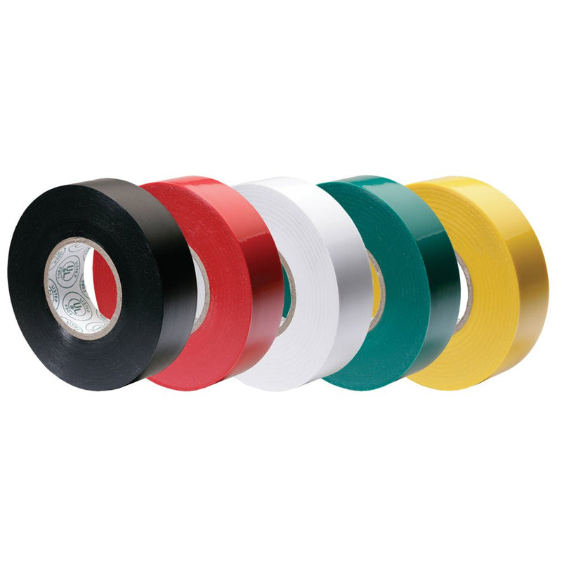Ancor Premium Assorted Electrical Tape - 1/2" x 20' - Black / Red / White / Green / Yellow [339066] - Houseboatparts.com