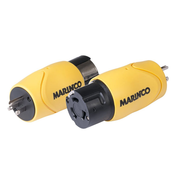 Marinco Straight Adapter - 15A Male Straight Blade to 50A 125/250V Female Locking [S15-504] - Houseboatparts.com