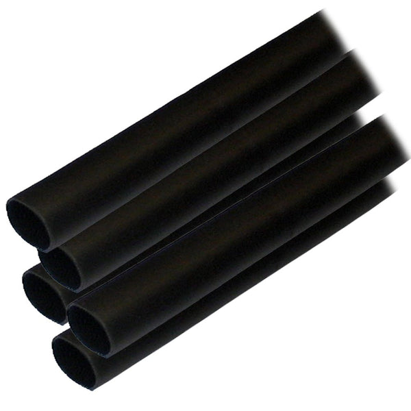 Ancor Adhesive Lined Heat Shrink Tubing (ALT) - 1/2" x 6" - 5-Pack - Black [305106] - Houseboatparts.com