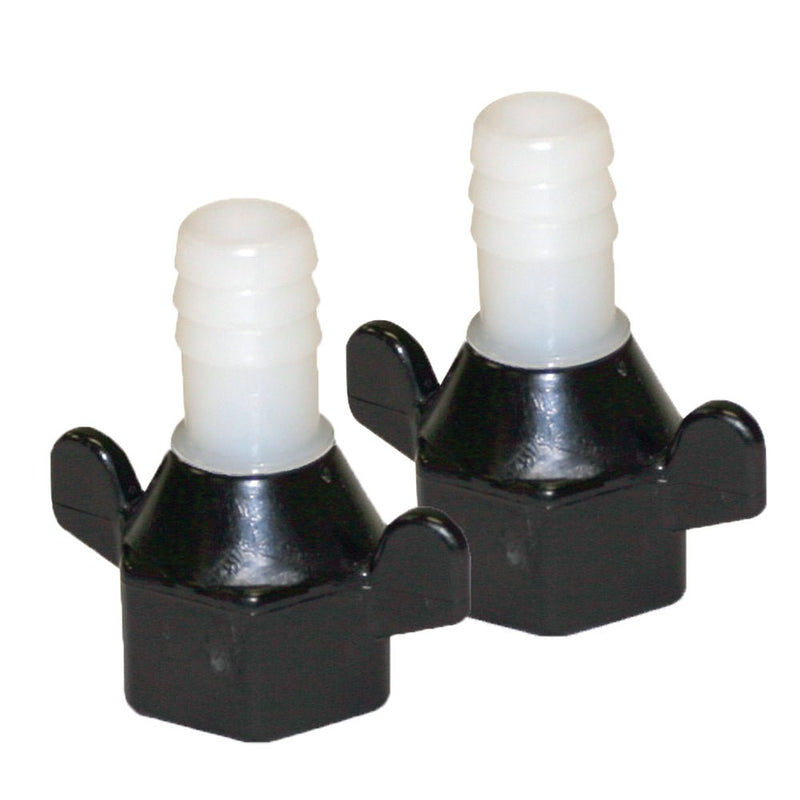 Shurflo by Pentair 1/2" Barb x 1/2" NPT-F Hex/Wingnut Straight Fitting (Pair) [94-181-04] - Houseboatparts.com