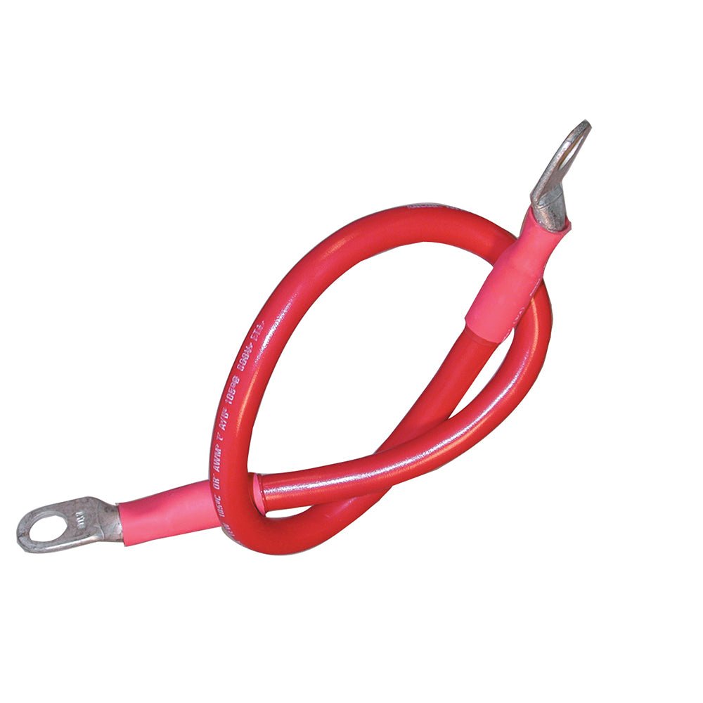 Ancor Battery Cable Assembly, 4 AWG (21mm) Wire, 3/8" (9.5mm) Stud, Red - 48" (121.9cm) [189137] - Houseboatparts.com