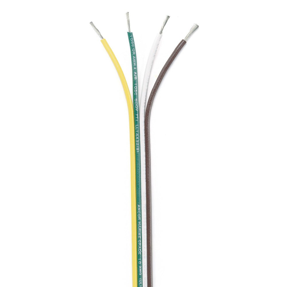 Ancor Ribbon Bonded Cable - 16/4 AWG - Brown/Green/White/Yellow - Flat - 100' [154510] - Houseboatparts.com