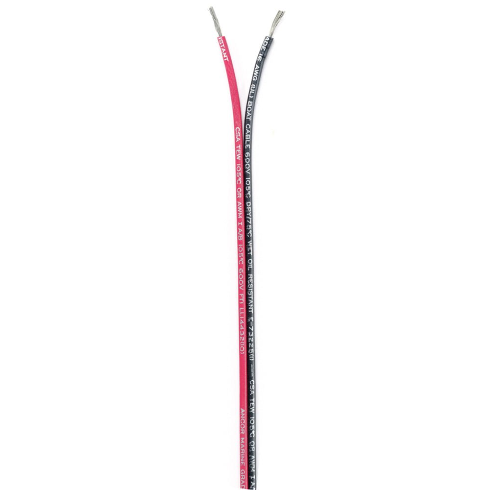 Ancor Ribbon Bonded Cable - 16/2 AWG - Red/Black - Flat - 100' [153110] - Houseboatparts.com