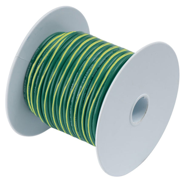 Ancor Green w/Yellow Stripe 10 AWG Tinned Copper Wire - 25' [109302] - Houseboatparts.com