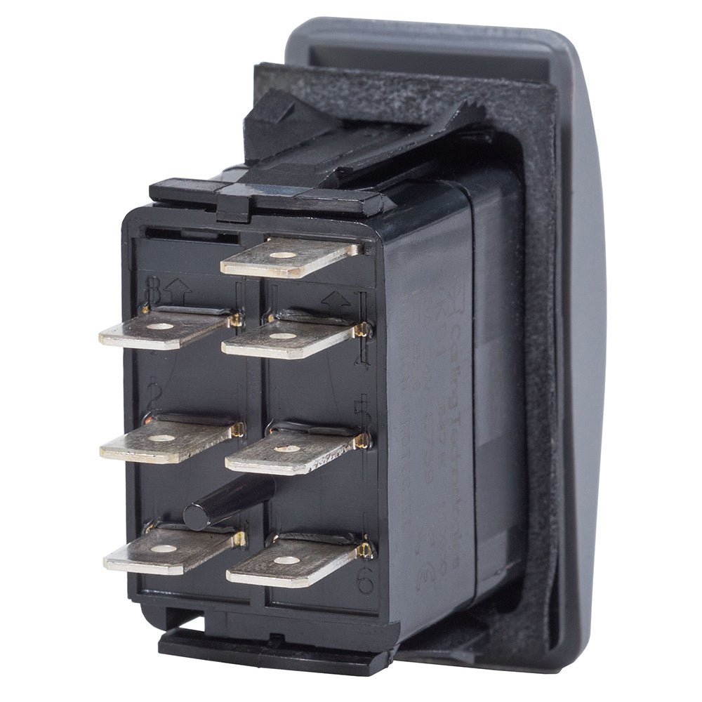 Blue Sea 7937 Contura II Switch DPDT Black - (ON)-OFF-ON [7937] - Houseboatparts.com