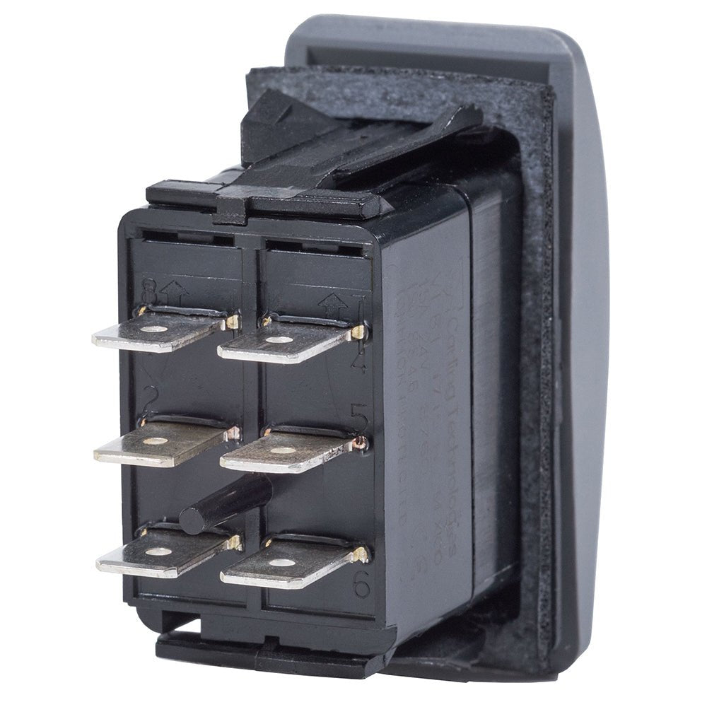 Blue Sea 7938 Contura II Switch DPDT Black - (ON)-OFF-(ON) [7938] - Houseboatparts.com