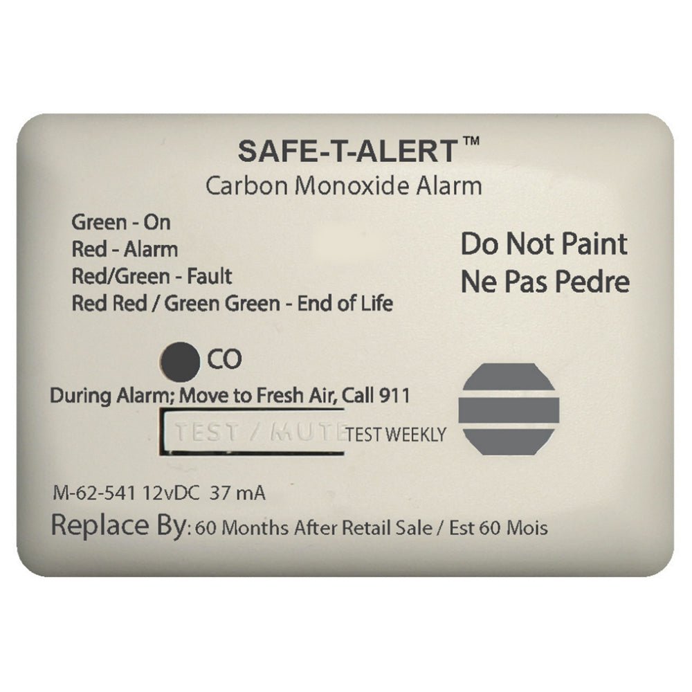 Safe-T-Alert 62 Series Carbon Monoxide Alarm - 12V - 62-541-Marine Surface Mount - White [62-541-MARINE] - Houseboatparts.com