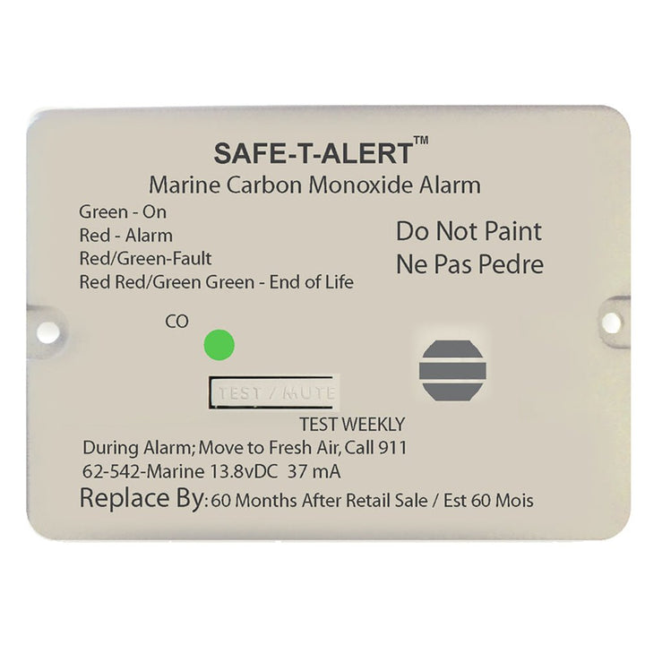 Safe-T-Alert 62 Series Carbon Monoxide Alarm - 12V - 62-542-Marine - Flush Mount - White [62-542-MARINE] - Houseboatparts.com