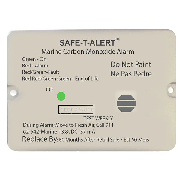 Safe-T-Alert 62 Series Carbon Monoxide Alarm - 12V - 62-542-Marine - Flush Mount - White [62-542-MARINE] - Houseboatparts.com