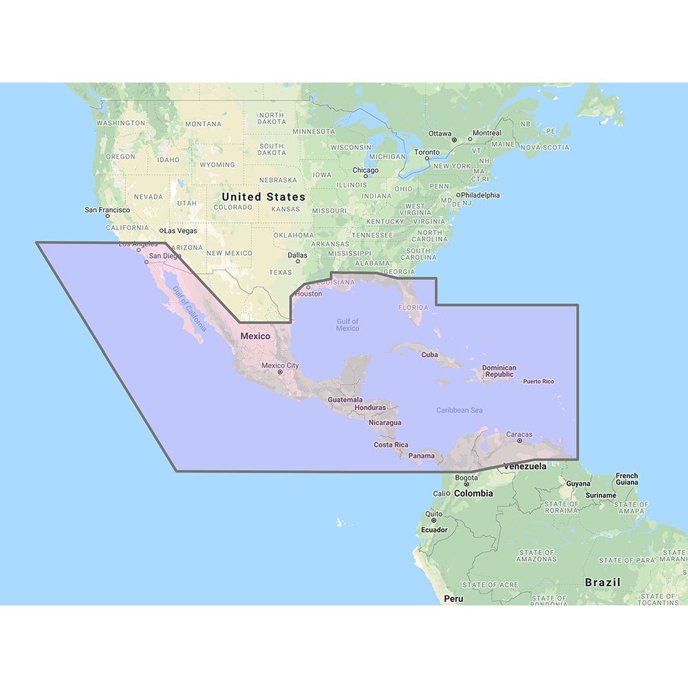 Furuno Central America, Caribbean Part of Mexico Vector Chart - 3D Data Standard Resolution Satellite Photos - Unlock Code [MM3-VNA-027] - Houseboatparts.com
