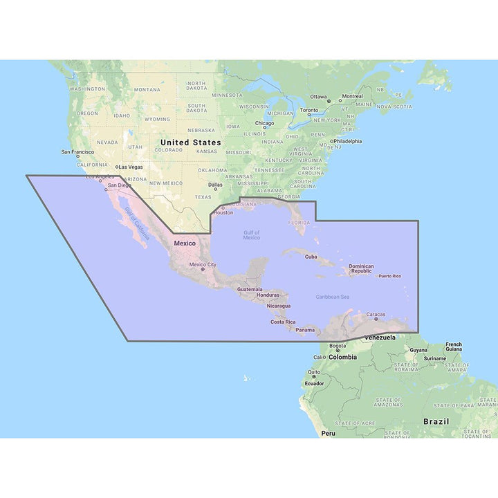 Furuno Central America, Caribbean Part of Mexico Vector Chart - 3D Data Standard Resolution Satellite Photos - Unlock Code [MM3-VNA-027] - Houseboatparts.com