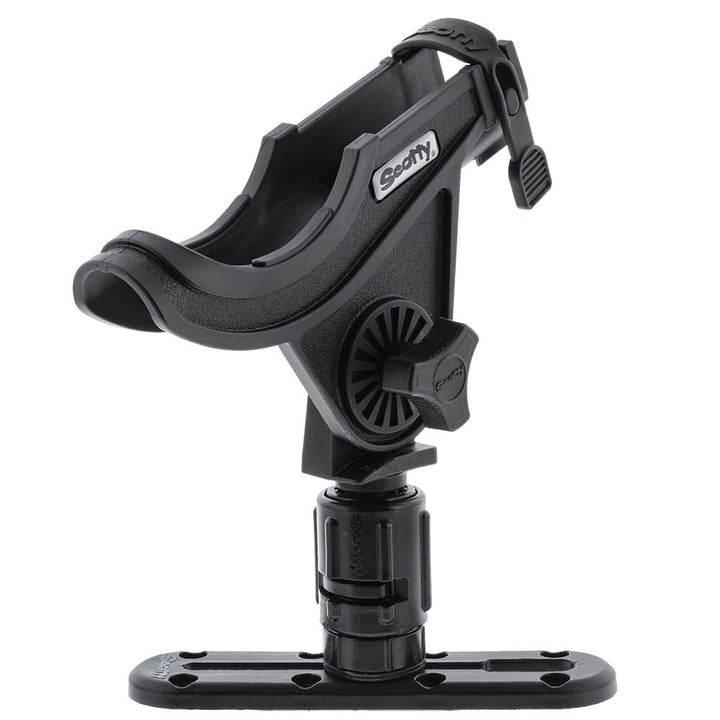 Scotty 282 Baitcaster Rod HolderTrack Combo w/Gearhead & 4" Track [0282-BK] - Houseboatparts.com