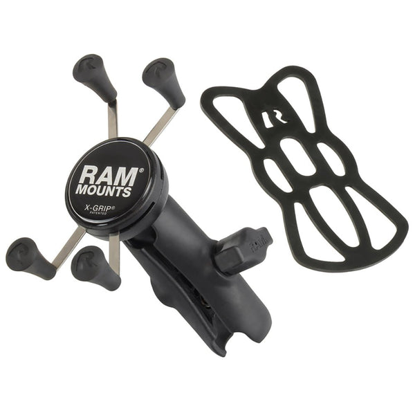 RAM Mount Universal X-Grip Cell Phone Cradle w/Double Socket Arm [RAP-HOL-UN7B-201U] - Houseboatparts.com