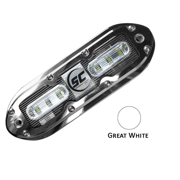 Shadow-Caster SCM-6 LED Underwater Light w/20' Cable - 316 SS Housing - Great White [SCM-6-GW-20] - Houseboatparts.com