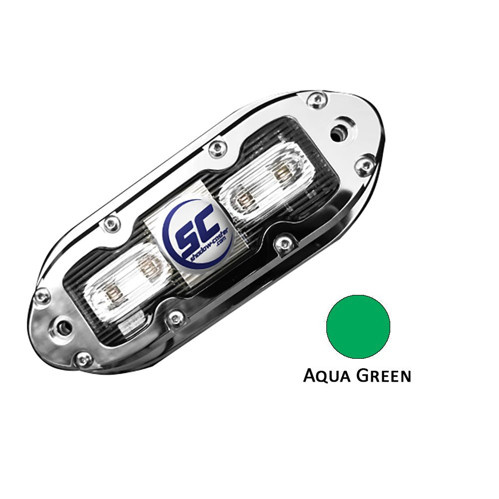 Shadow-Caster SCM-4 LED Underwater Light w/20' Cable - 316 SS Housing - Aqua Green [SCM-4-AG-20] - Houseboatparts.com