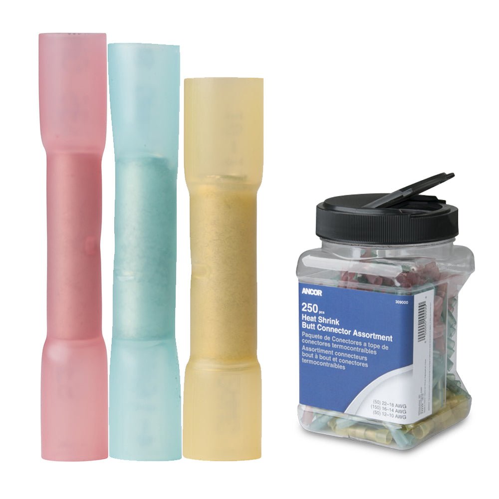 Ancor Heat Shrink Butt Connector Multi-Pack - 250-Piece - Jar [309000] - Houseboatparts.com