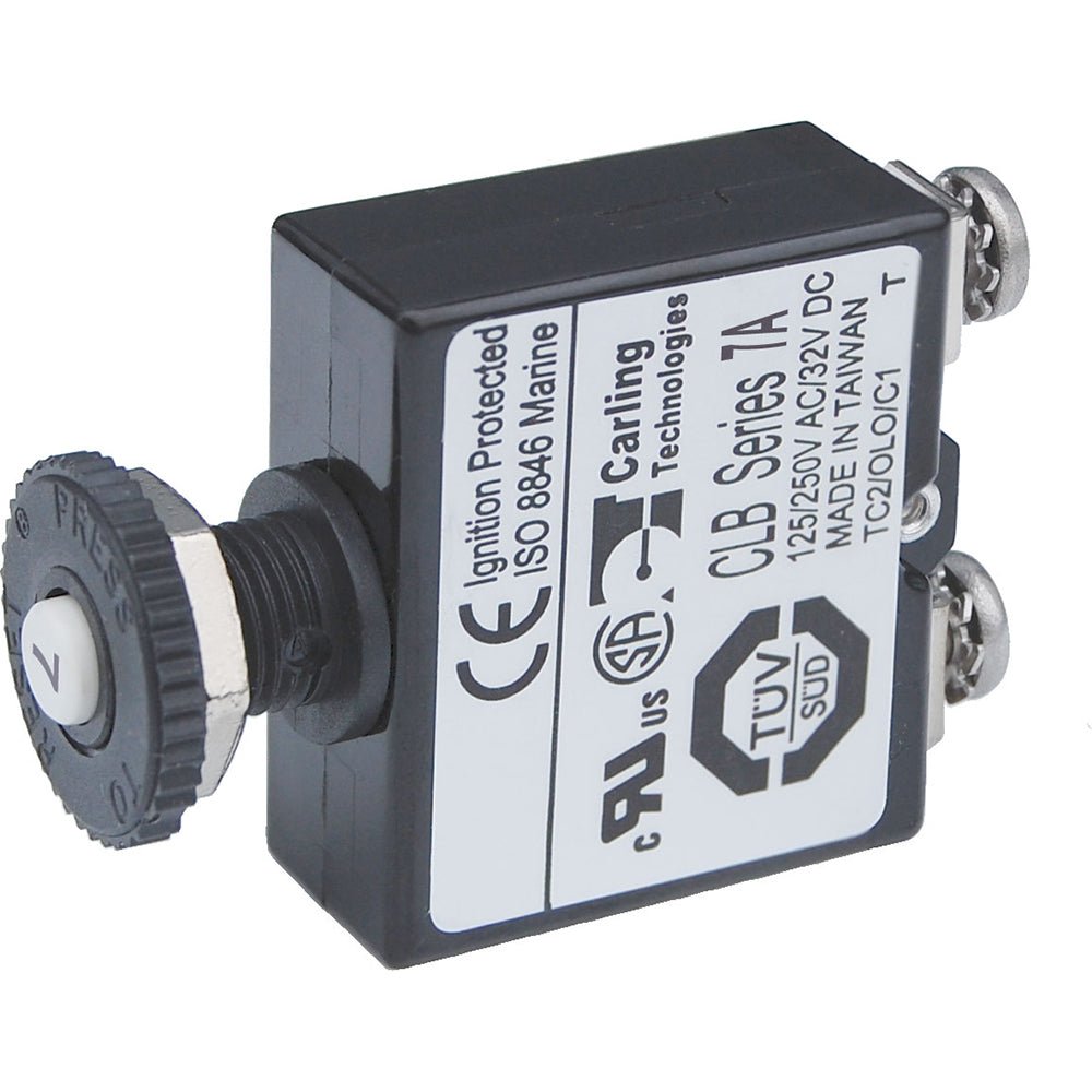 Blue Sea Push Button Reset Only Screw Terminal Circuit Breaker - 7 Amps [2131] - Houseboatparts.com