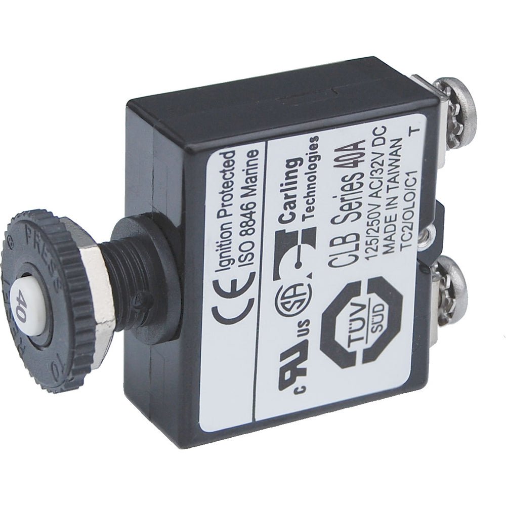 Blue Sea Push Button Reset Only Screw Terminal Circuit Breaker - 40 Amps [2137] - Houseboatparts.com