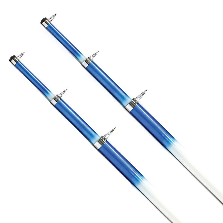 Tigress 15 Telescoping Fiberglass Outrigger Poles - 1 - 1/8" O.D. - White/Blue - Pair [88200] - Houseboatparts.com