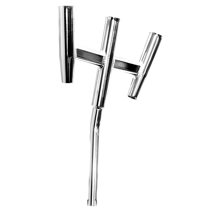 Tigress Triple Aluminum Kite Rod Holder - Bent Butt - Polished [88158] - Houseboatparts.com