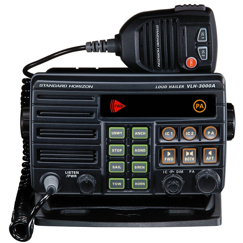 Standard Horizon VLH-3000A 30W Dual Zone PA/Loud Hailer/Fog w/Listen Back & 2 Optional Intercom Stations [VLH-3000A] - Houseboatparts.com