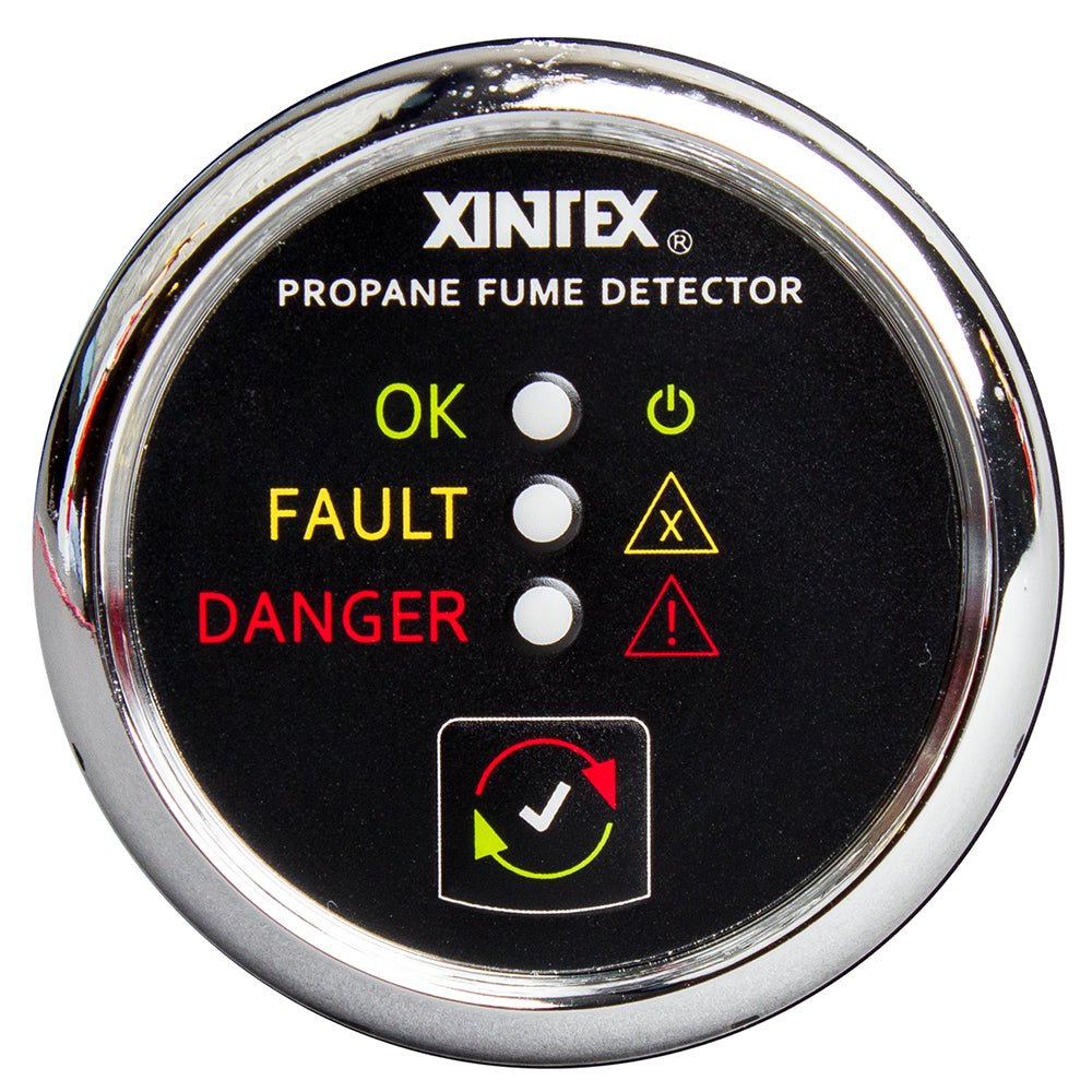 Fireboy-Xintex Propane Fume Detector w/Plastic Sensor - No Solenoid Valve - Chrome Bezel Displa [P-1C-R] - Houseboatparts.com