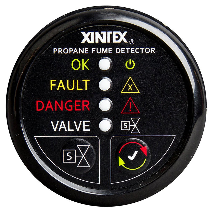 Fireboy-Xintex Propane Fume Detector w/Plastic Sensor Solenoid Valve - Black Bezel Display [P-1BS-R] - Houseboatparts.com
