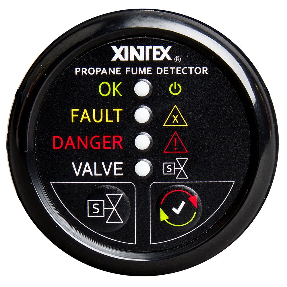 Fireboy-Xintex Propane Fume Detector w/Automatic Shut-Off Plastic Sensor - No Solenoid Valve - Black Bezel Display [P-1BNV-R] - Houseboatparts.com