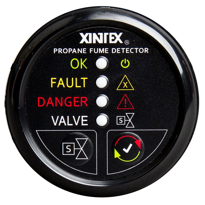 Fireboy-Xintex Propane Fume Detector w/Automatic Shut-Off Plastic Sensor - No Solenoid Valve - Black Bezel Display [P-1BNV-R] - Houseboatparts.com