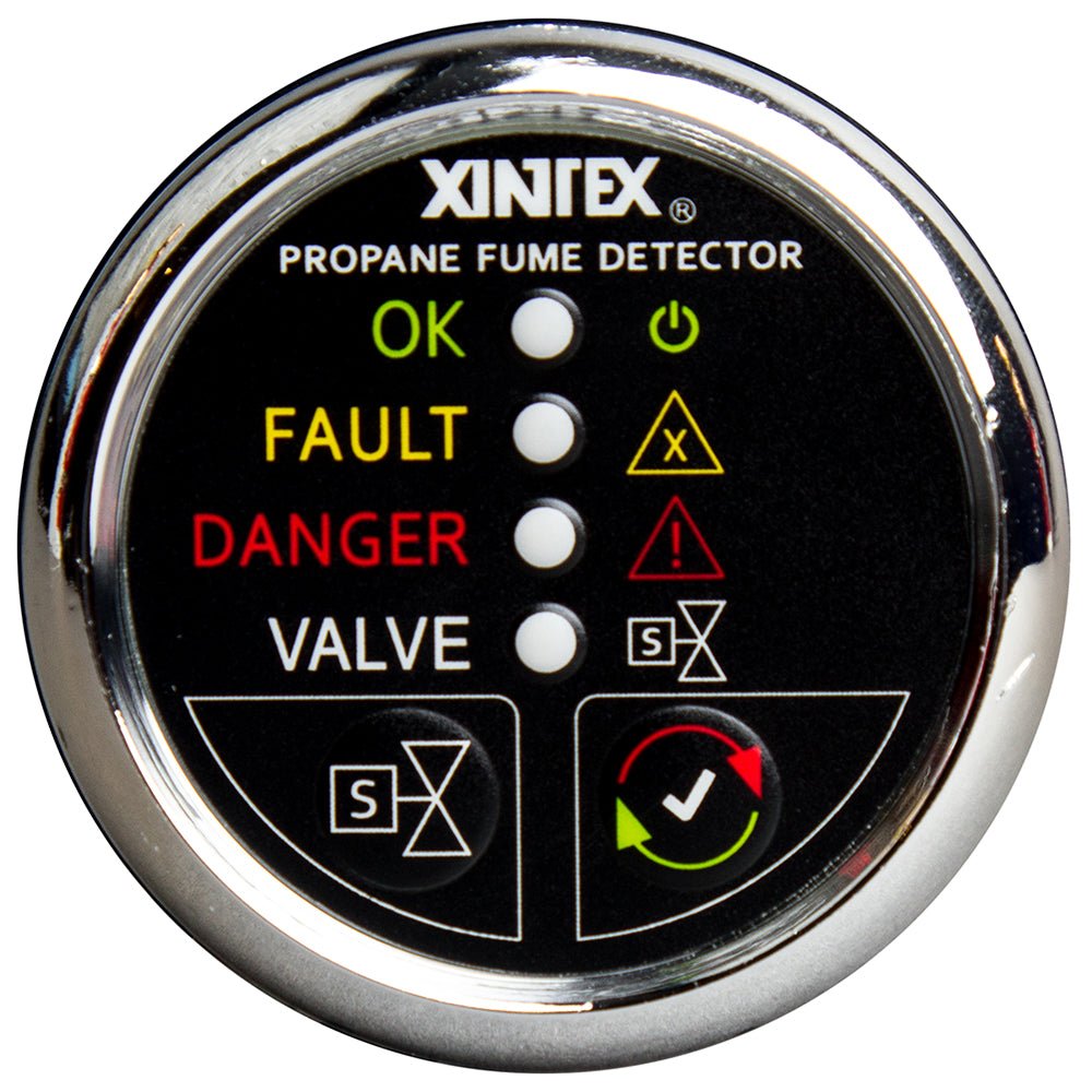 Fireboy-Xintex Propane Fume Detector w/Automatic Shut-Off Plastic Sensor - No Solenoid Valve - Chrome Bezel Display [P-1CNV-R] - Houseboatparts.com