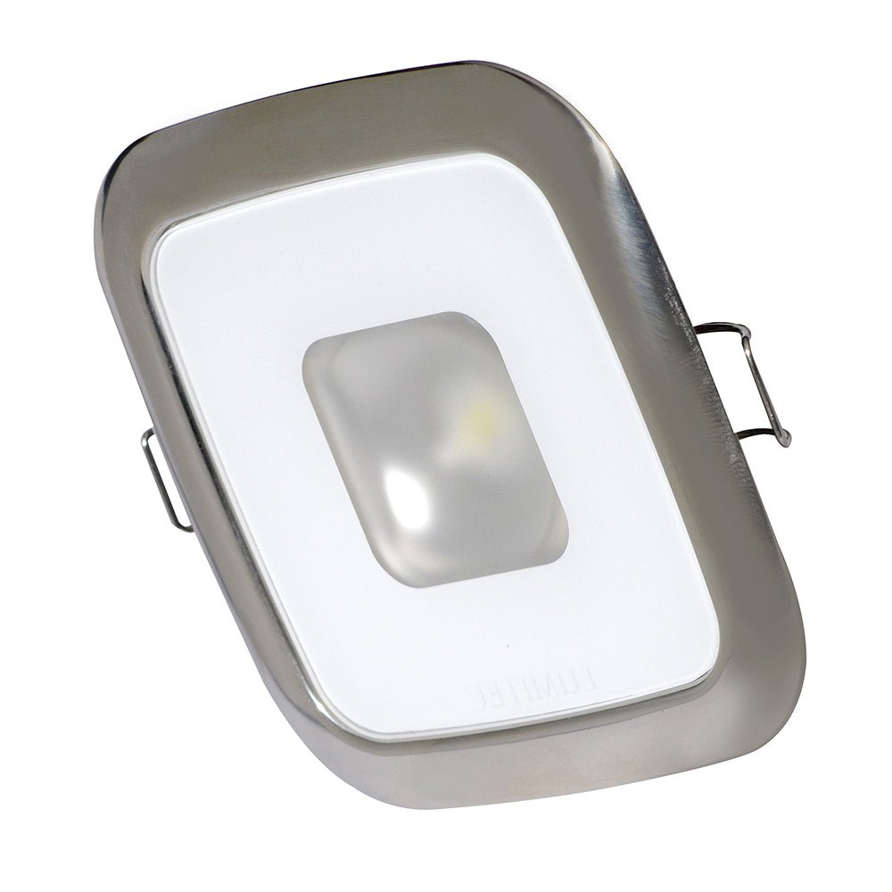 Lumitec Square Mirage Down Light - White Dimming, Red/Blue Non-Dimming - Polished Bezel [116118] - Houseboatparts.com