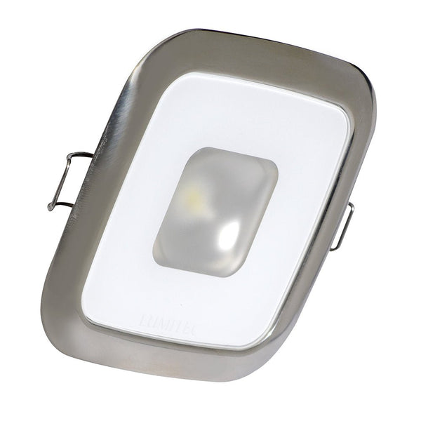 Lumitec Square Mirage Down Light - White Dimming, Red/Blue Non-Dimming - Polished Bezel [116118] - Houseboatparts.com