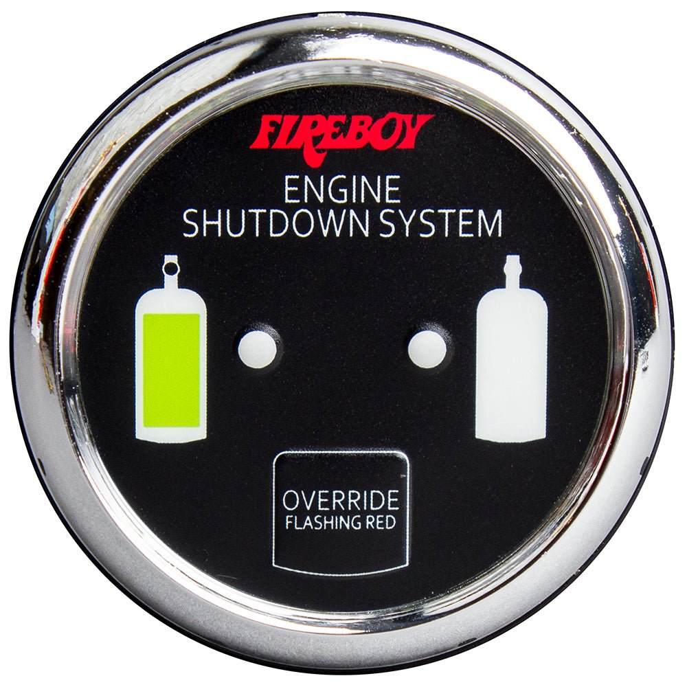 Fireboy-Xintex Deluxe Helm Display w/Gauge Body, LED Color Graphics f/Engine Shutdown System - Chrome Bezel Display [DU-RCH-20-R] - Houseboatparts.com