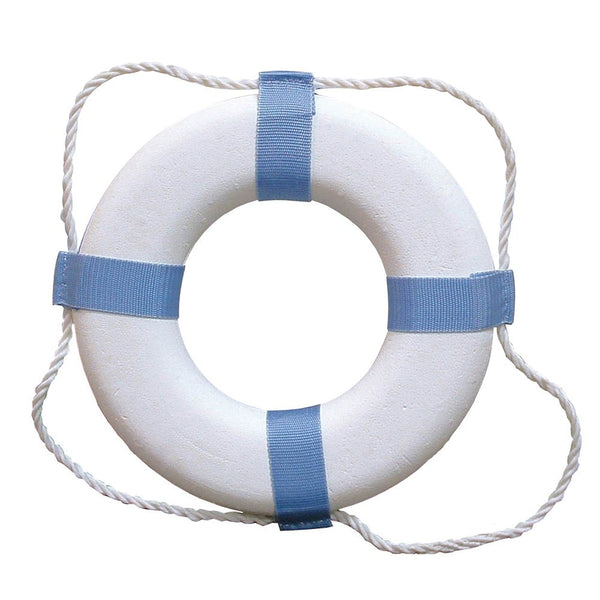 Taylor Made Decorative Ring Buoy - 20" - White/Blue - Not USCG Approved [372] - Houseboatparts.com
