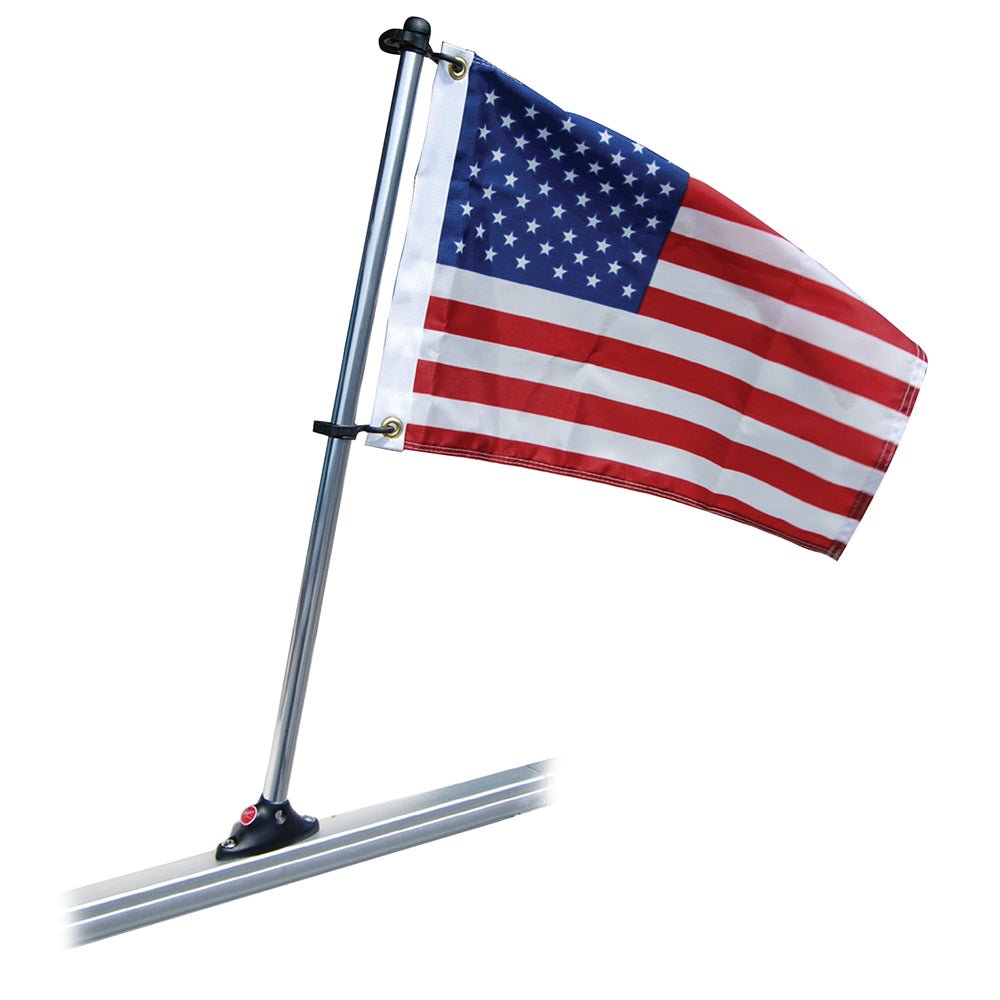 Taylor Made Pontoon 24" Flag Pole Mount & 12" x 18" US Flag [921] - Houseboatparts.com