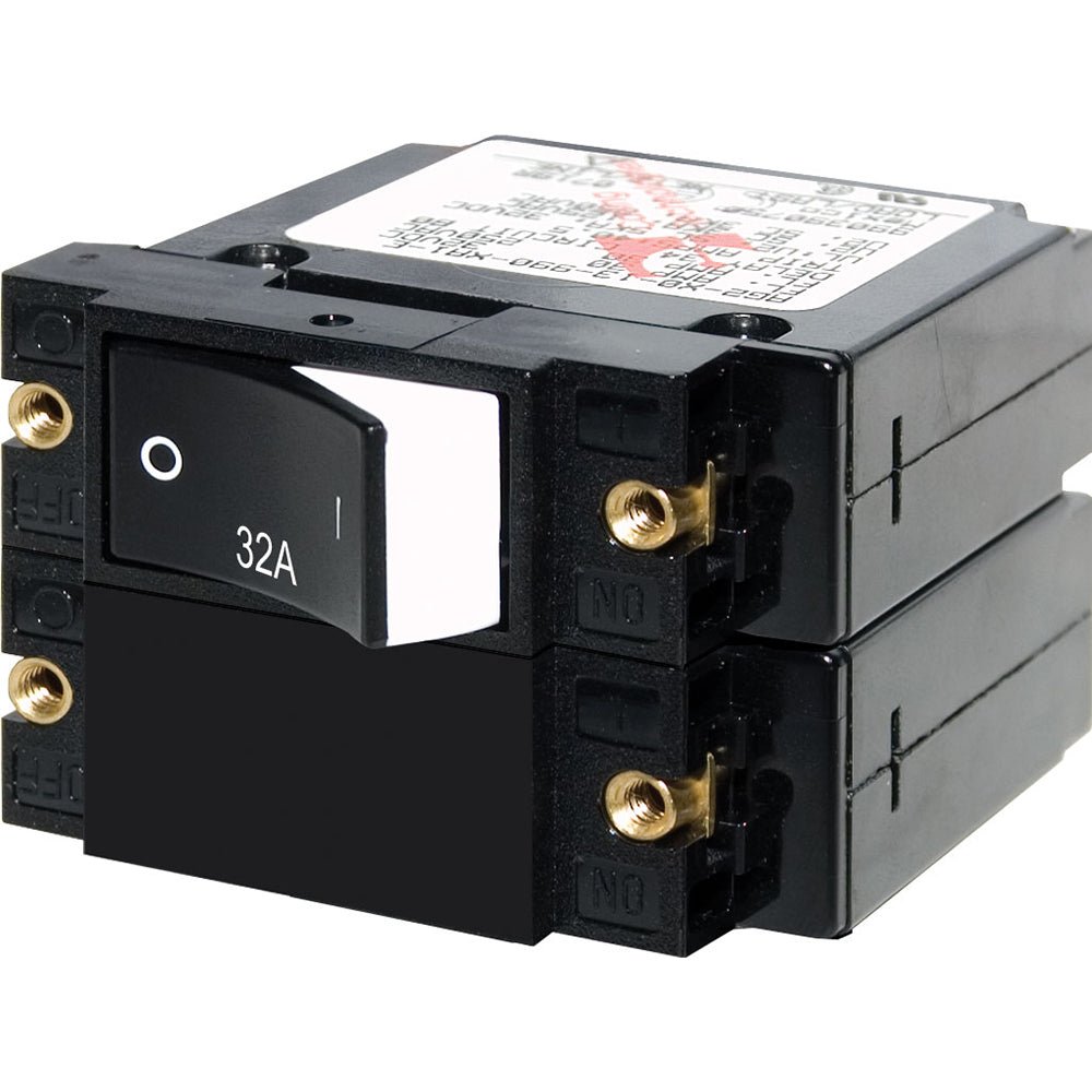 Blue Sea 7575 A-Series Raised Rocker Circuit Breaker - Double Pole - 32A [7575] - Houseboatparts.com