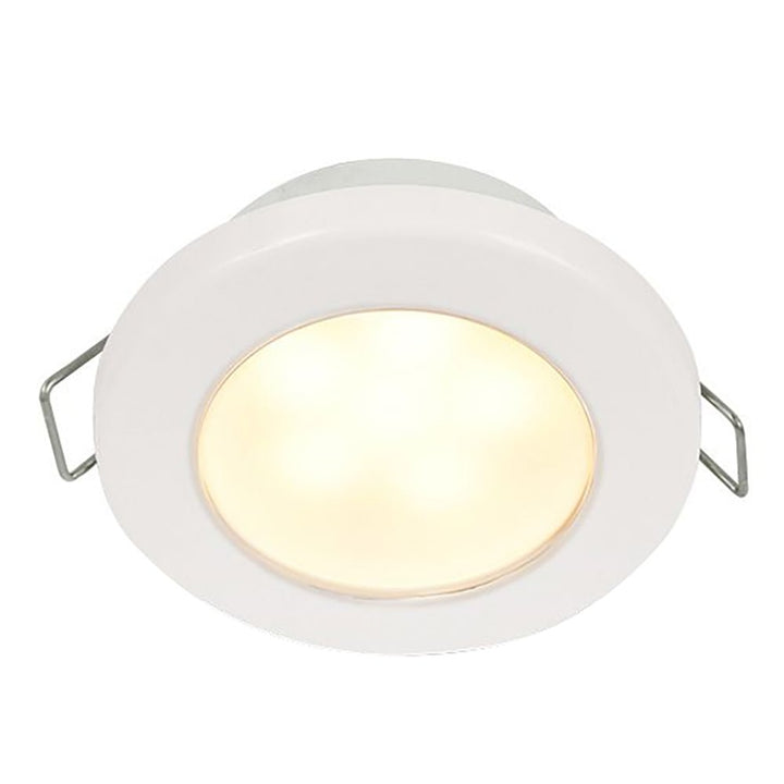 Hella Marine EuroLED 75 3" Round Spring Mount Down Light - Warm White LED - White Plastic Rim - 12V [958109511] - Houseboatparts.com