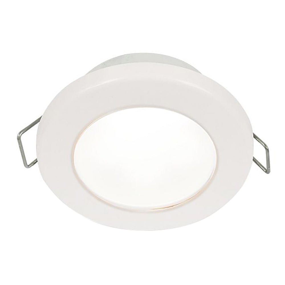 Hella Marine EuroLED 75 3" Round Spring Mount Down Light - White LED - White Plastic Rim - 12V [958110511] - Houseboatparts.com